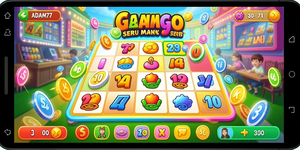 Screenshot utama ADAM77 menampilkan gameplay Bingo yang seru.