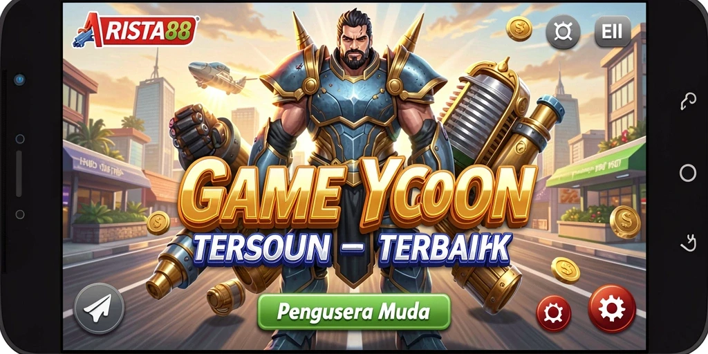 Tampilan gameplay ARISTA88 dengan elemen Tycoon yang menarik.