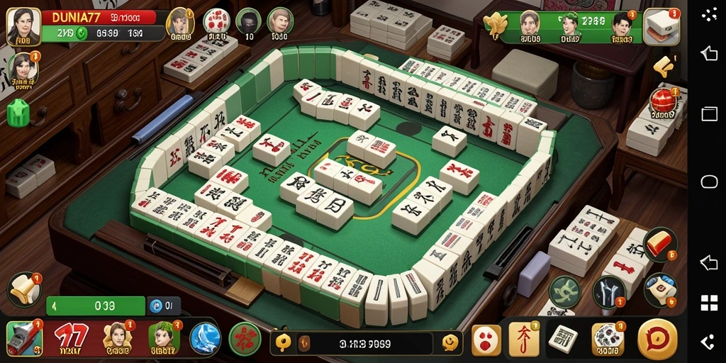 Gameplay DUNIA77 menampilkan tantangan Mahjong yang menarik.