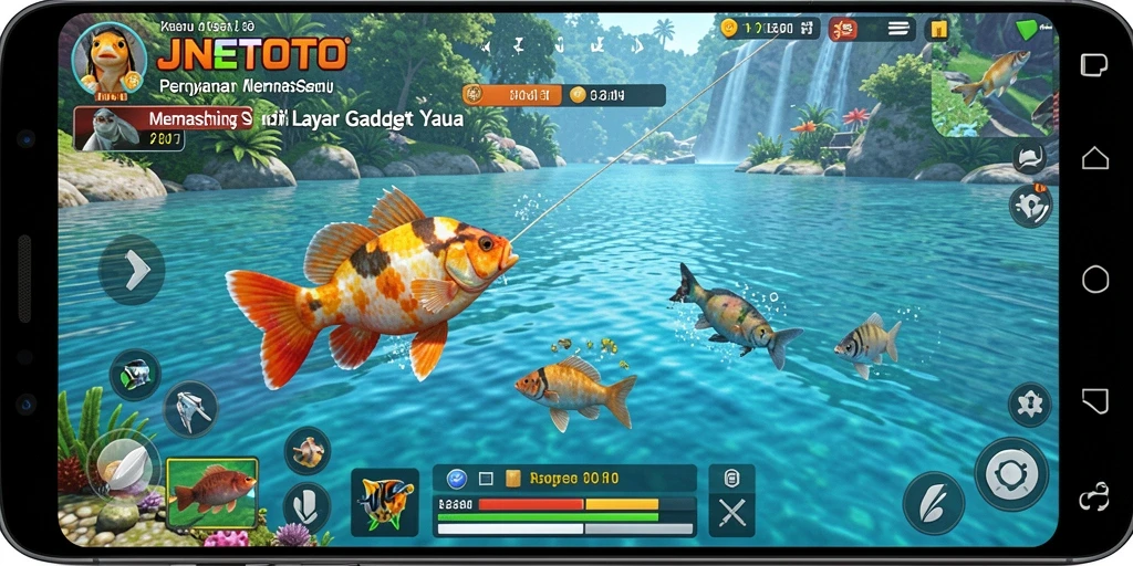 Tampilan gameplay JNETOTO yang menampilkan pengalaman memancing seru