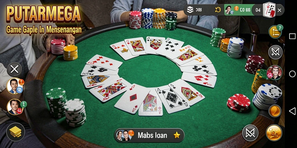 Screenshot PUTARMEGA menampilkan keseruan gameplay Gaple yang menarik.