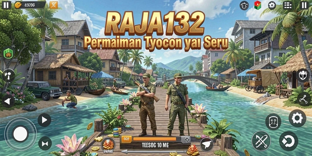 Tampilan gameplay menarik dari RAJA132 yang menampilkan elemen Tycoon.
