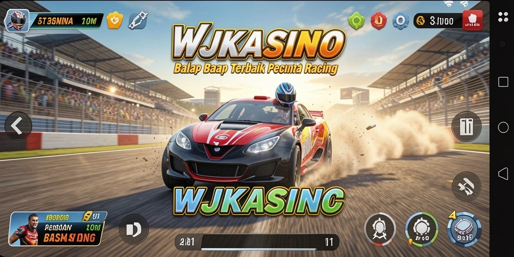 Tampilan gameplay WJKASINO yang mendebarkan di trek balap