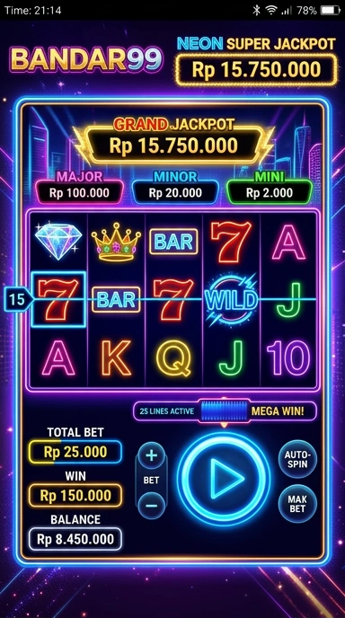 Tampilan antarmuka aplikasi bandar99 yang menarik.